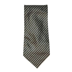 Daniel De Fasson Tie Mens XL Gold Silver Black Striped Extra Long Formal Silk 4"